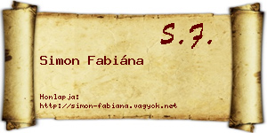 Simon Fabiána névjegykártya